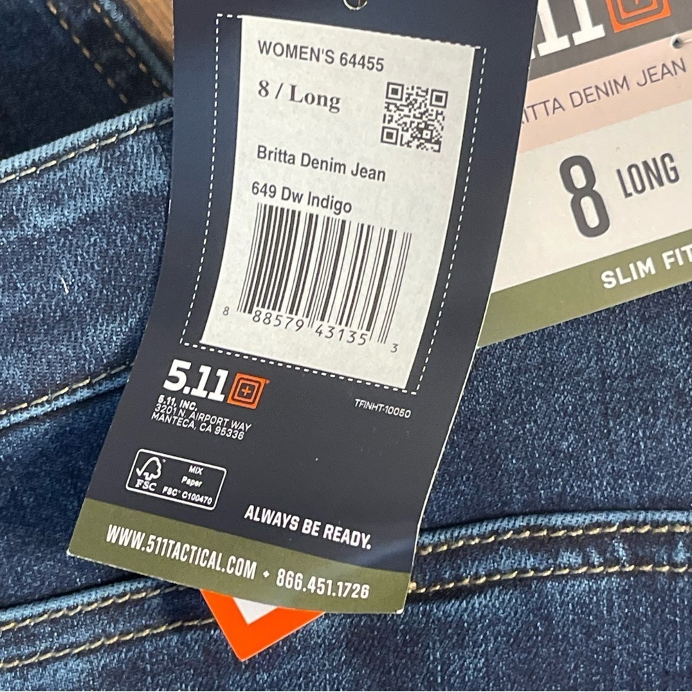 5.11 Tactical NWT Women’s BRITTA SKINNY DENIM JEAN Size 8 Long - Picture 7 of 14